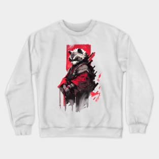 Raccoon samurai warrior Crewneck Sweatshirt